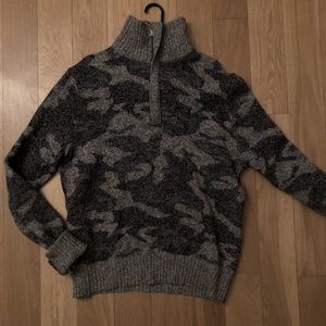 YSL sporty wool and cashmere camo sweater